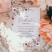 ハートリトルスウィートガールベビーシャワー 招待状