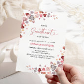 ハートリトルスウィートガールベビーシャワー 招待状