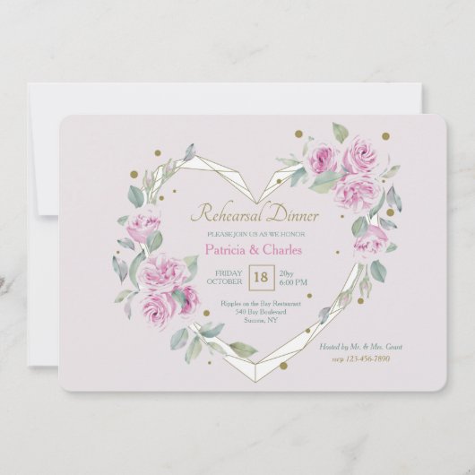 ハートリハーサルディナーを開く 招待状 (正面)
