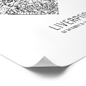 ハートリバプールシティ統一されたの地図(王国) ポスター (角)