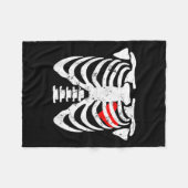 ハートリブケージX線大人キッズバおもしろいンタイン フリースブランケット (正面(横))