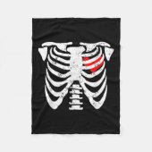 ハートリブケージX線大人キッズバおもしろいンタイン フリースブランケット (正面)