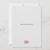 ハートリボンパターンパープル&ブルーベビーシャワー 招待状 (裏面)