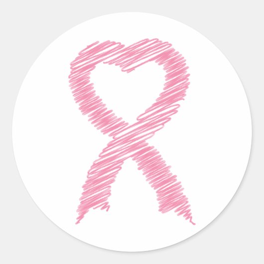 ハートリボン落書きシール ラウンドシール (正面)