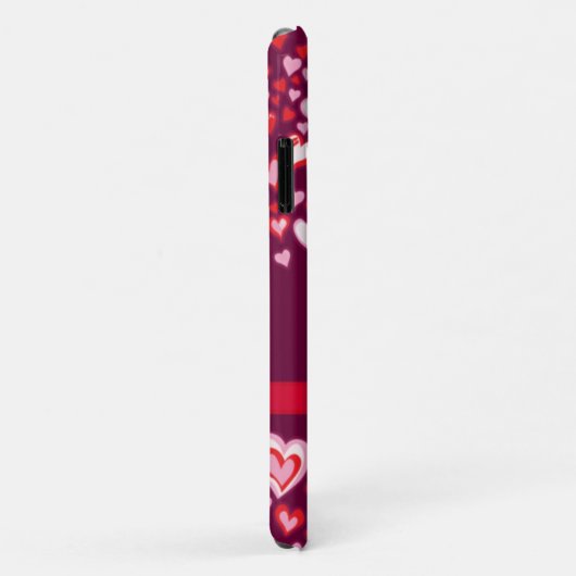 ハートリボン赤いピンクとメイブ名 Case-Mate iPhoneケース (裏面/右)