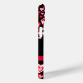 ハートリボン赤ピンクと黒の名前 Case-Mate iPhoneケース (裏面 / 右)