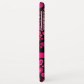 ハートリボン赤ホットピンク&ブラック Case-Mate iPhoneケース (裏面/左)