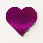 ハートリボン金ゴールドハッピーバレンタインデー紫 ノートブック (裏面)