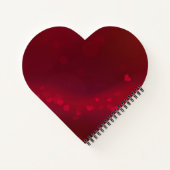 ハートリボン金ゴールドハッピーバレンタインデー赤 ノートブック (裏面)