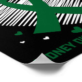 ハートリボン3月We衣服緑腎臓病 ポスター (角)