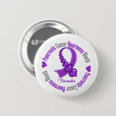 ハートリボン – 膵臓がん認識度 缶バッジ (正面&裏面)