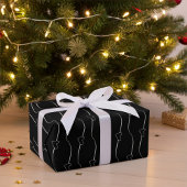 ハートリンクの黒い折り返し紙 ラッピングペーパー