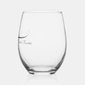 ハートリンクブラック結婚ズ記念日婚約 ステムなしワイングラス (左)