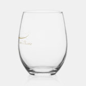 ハートリンク金ゴールド結婚の記念日婚約 ステムなしワイングラス (左)