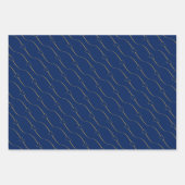 ハートリンク、金ゴールド深いサファ結婚イア婚約 ラッピングペーパーシート (正面2)