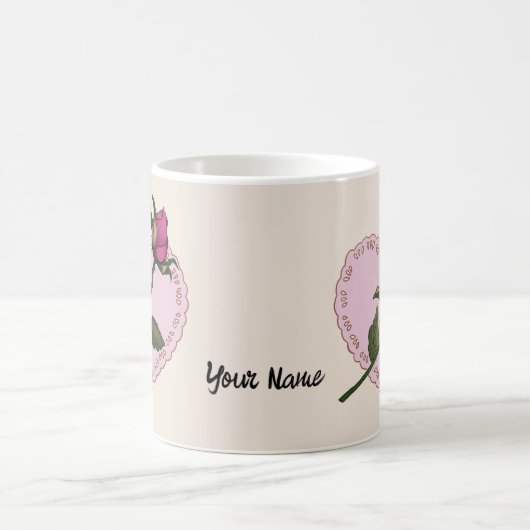 ハートリングや輪バラカスタムウェディングマグ コーヒーマグカップ (中央)