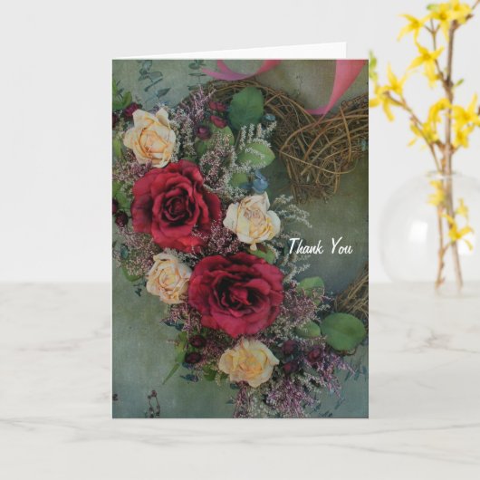 ハートリースありがとう カード (黄色い花)