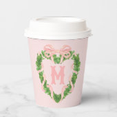 ハートリースとピンクボウ |モノグラム 紙コップ (正面)