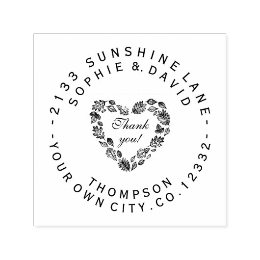 ハートリースサンキューサーキュラ結婚ルのモノグラム セルフインキングスタンプ (デザイン)