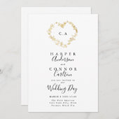 ハートリースモノグ結婚ラム 招待状 (正面/裏面)