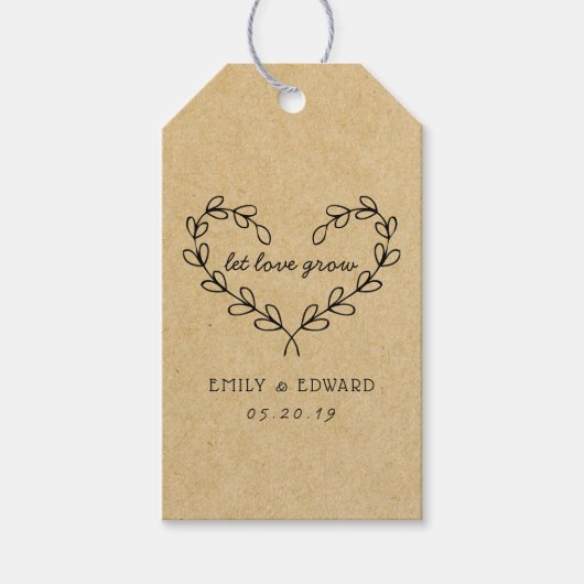 ハートリースリーラブグロウ結婚式の引き出物 ギフトタグ (正面)