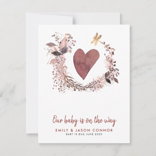 ハートリース妊娠 案内状 (正面)