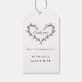 ハートリース結婚式の引き出物サンキュー ギフトタグ (正面)