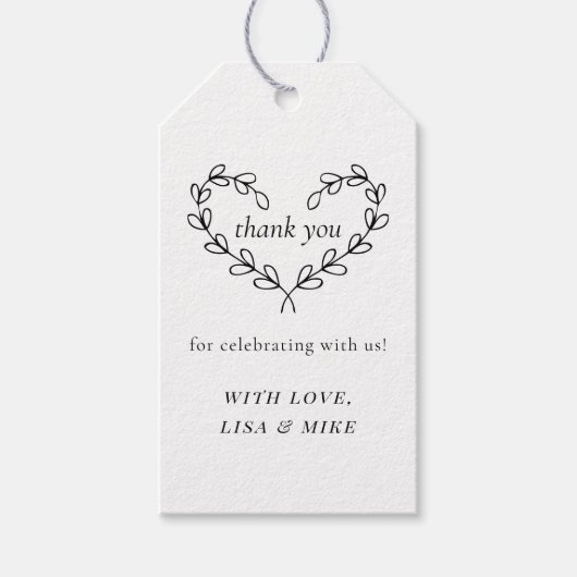 ハートリース結婚式の引き出物サンキュー ギフトタグ (正面)