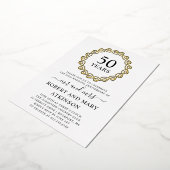 ハートリース50結婚周年記念パーティー 箔招待状 (回転した状態)