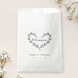 ハートリース 愛を育てましょう 結婚式の花の種 フェイバーバッグ