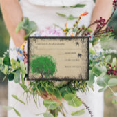 ハートリーフエメラルドツリーラブバードウェディングRSVP 出欠カード