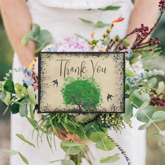 ハートリーフエメラルドツリーラブバード サンキューカード