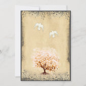 ハートリーフコーラルツリードーブラブバードウェディング 招待状 (正面)