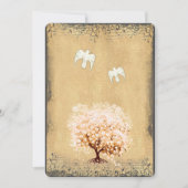 ハートリーフコーラルツリードーブラブバードウェディング 招待状 (正面)