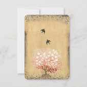 ハートリーフコーラルツリーラブバードウェディングRSVP 出欠カード (裏面)