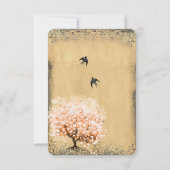 ハートリーフコーラルツリーラブバードウェディングRSVP 出欠カード (裏面)