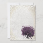 ハートリーフナスの木のヴィンテージダマスコウェディング 招待状 (正面)