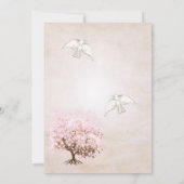 ハートリーフピンクとラブバードブラウンツリーハト 招待状 (裏面)