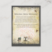 ハートリーフピンクの木のヴィンテージウィングウェル結婚ズ エンクロージャーカード (正面)