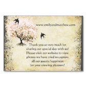 ハートリーフピンクツリーヴィンテージバード座席表 テーブルナンバー (裏面)