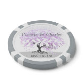 ハートリーフラベンダーツリーヴィンテージウェディング ポーカーチップ (トップ)