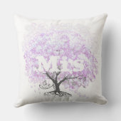 ハートリーフラベンダーツリーヴィンテージバ結婚ードズ クッション (裏面)