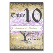 ハートリーフラベンダーツリーヴィンテージバ結婚ードズ テーブルナンバー (正面)