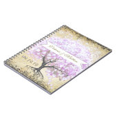 ハートリーフラベンダーツリーヴィンテージバ結婚ードズ ノートブック (左側)