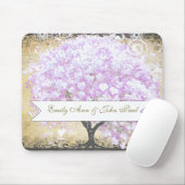 ハートリーフラベンダーツリーヴィンテージバ結婚ードズ マウスパッド (マウス)