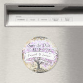 ハートリーフラベンダーツリーヴィンテージバ結婚ードズ マグネット (インサイチュ (食洗機))