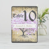 ハートリーフラベンダーツリーヴィンテージバ結婚ードズ 招待状 (スタンド正面)