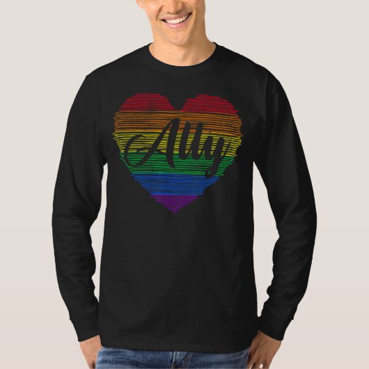 ハートリーレインボーLgbtゲイS国旗 Tシャツ (正面)