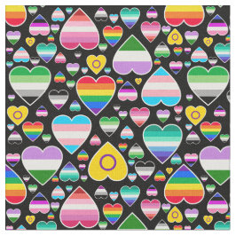 ハートレインボーカラフルプライドフラグlgbtq ファブリック