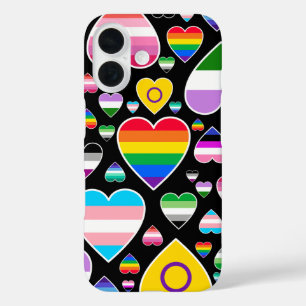 ハートレインボーカラフルプライドフラグlgbtq iPhone 16ケース